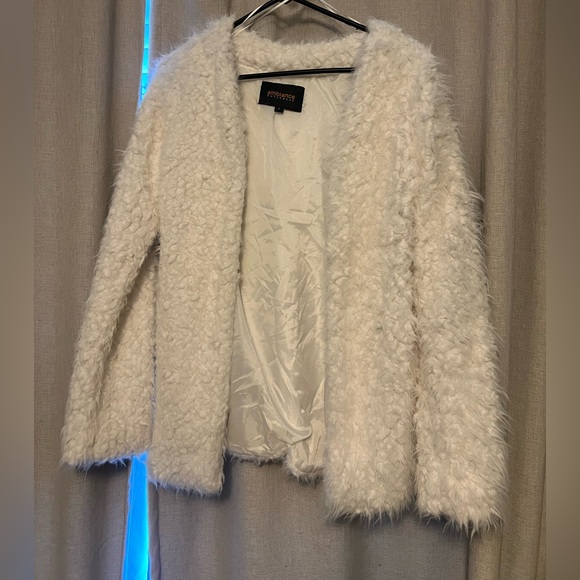 Ambiance Jackets & Blazers - Ambiance Cream Fuzzy Cardigan